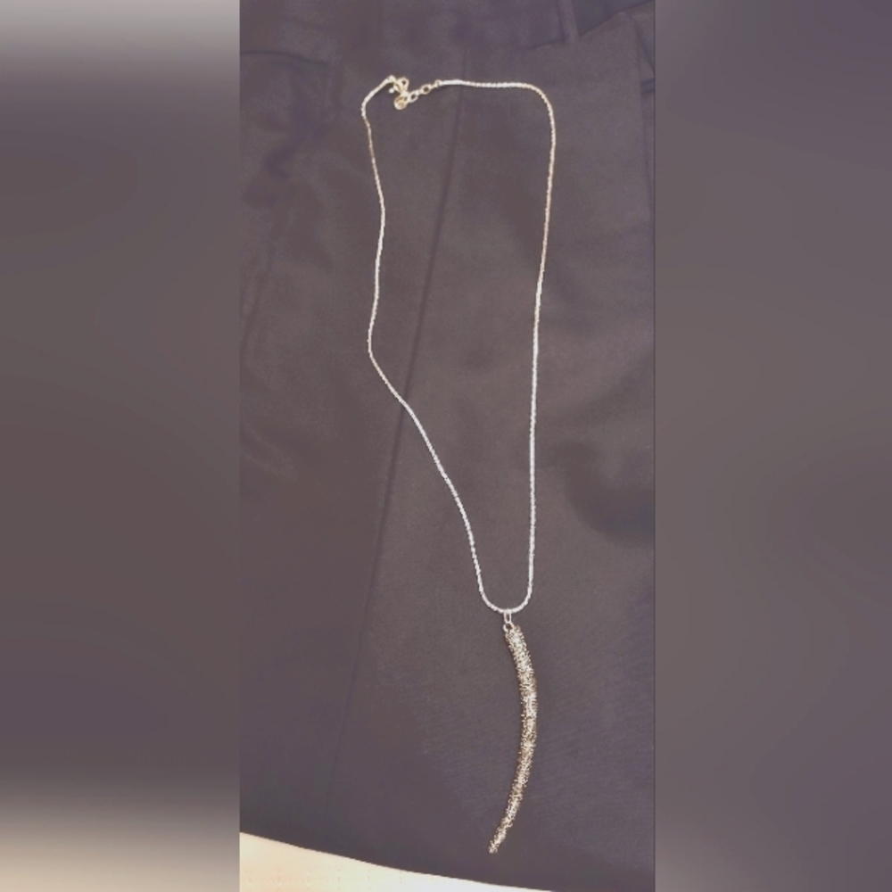 Silver elephant tusk pendant necklace